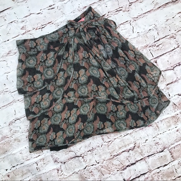 Urban Outfitters Dresses & Skirts - LUX [UO] Silk Floral Ruffled Mini Skirt